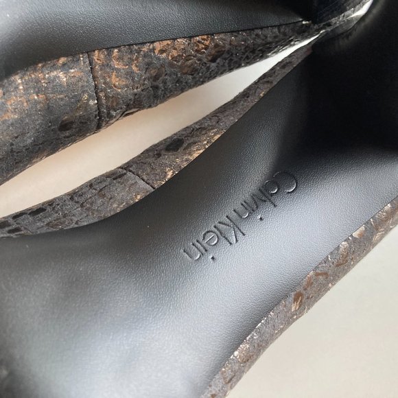 Calvin Klein 8.5 Sexy Metallic Snake-Print Stilettos - Picture 7 of 10